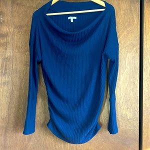 Navy Women’s Maurices small slouchy waffle knit sweater - dolman - nwot